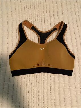 Nike Women's Ochre Sports Bra with Black Accents
